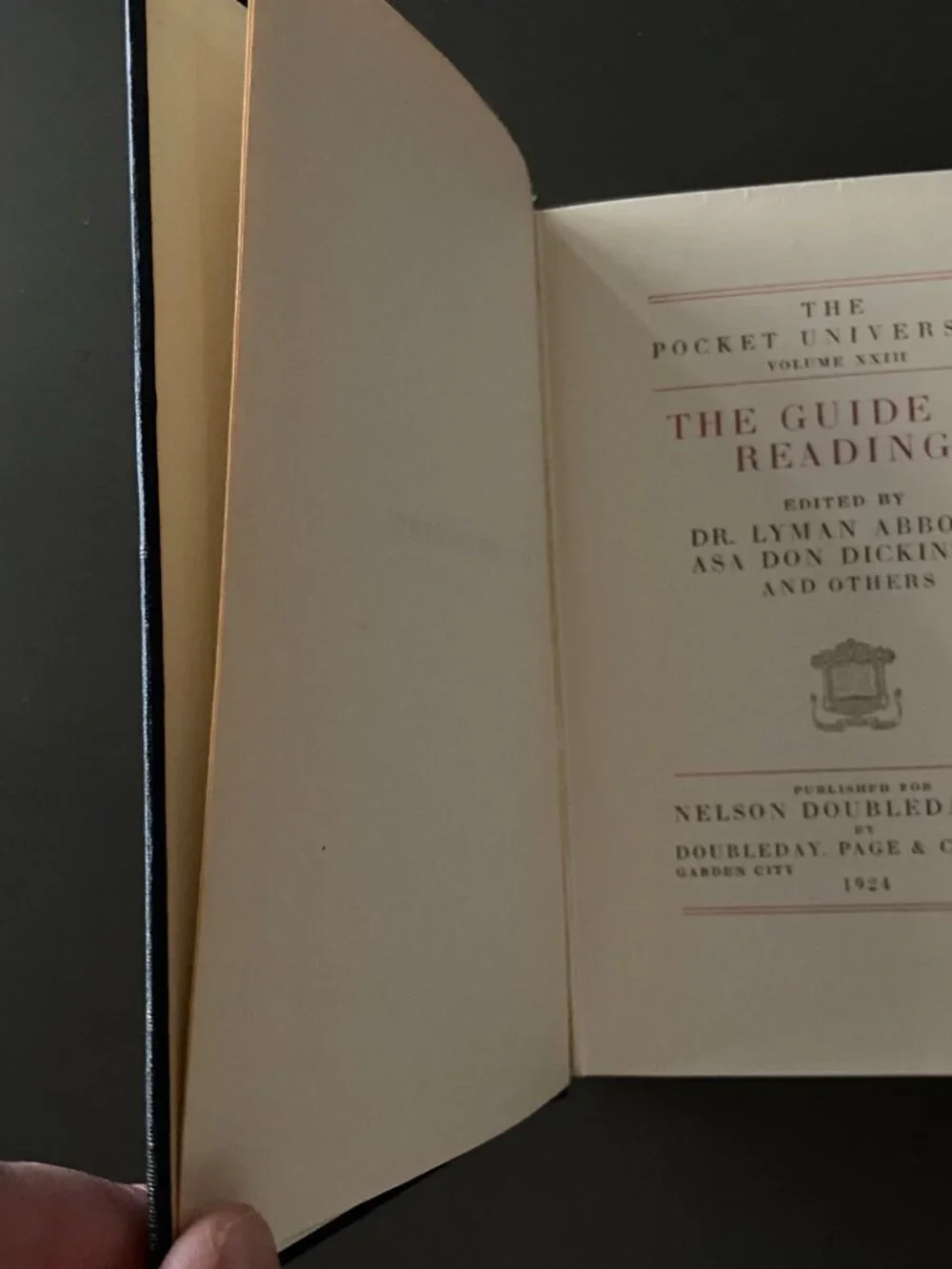 1924 Pocket University Guide to Reading Hardcover, Dark Academia Literary